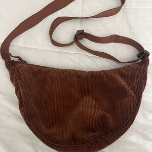 Uniqlo Elegant Brown Corduroy Crossbody Bag